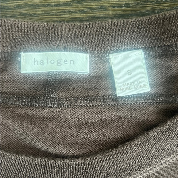 Halogen Chocolate Brown Women's top with statement sleeves Y2K size S - Picture 2 of 4